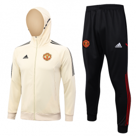 Manchester United Long Zipper Training Suit With Hat 23/24 Earthy color
